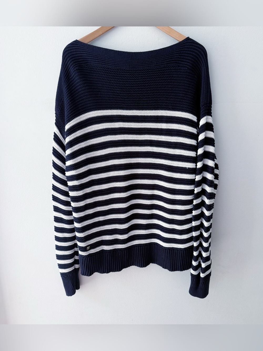 Lauren Ralph Lauren Women 100% Cotton Striped Sweater XXL Fisherman Nautical